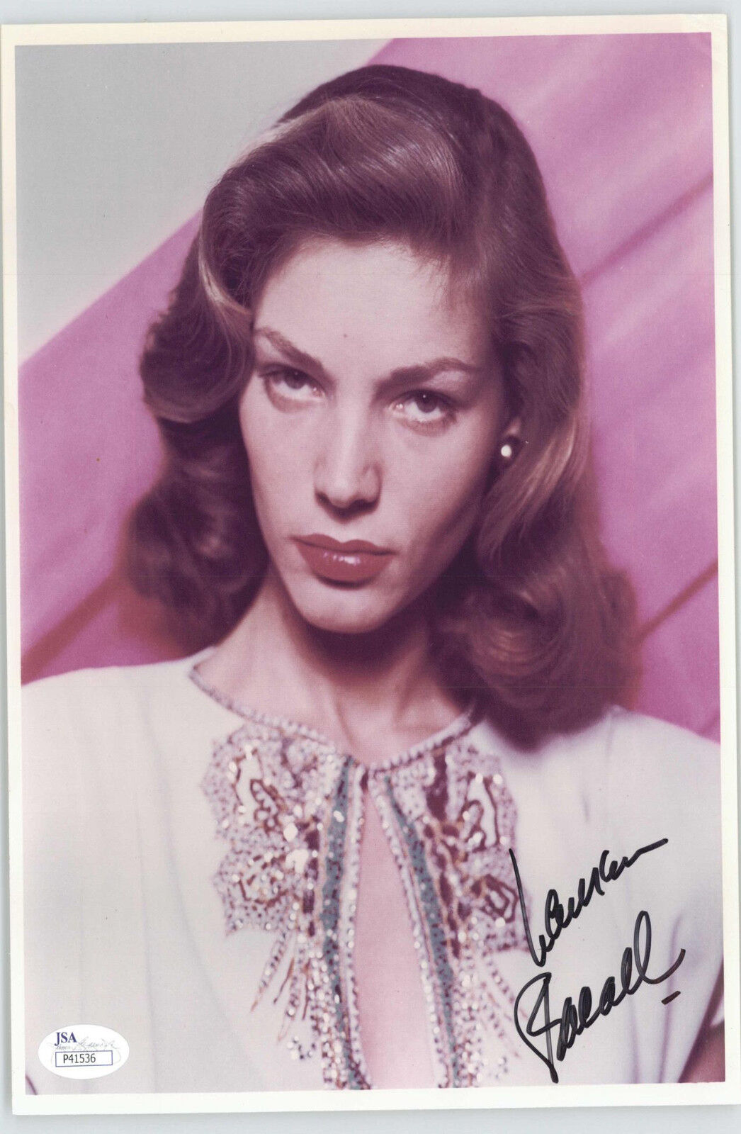 LAUREN BACALL ACTRESS Photo Poster painting (DECEASED) SIGNED JSA AUTHENTICATED COA #P41536