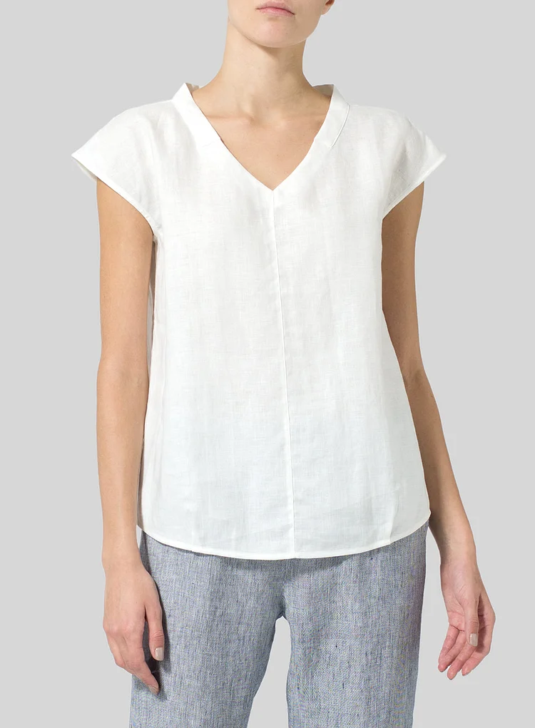 Cotton And Linen Perfect Meat Cover Sleeve Top