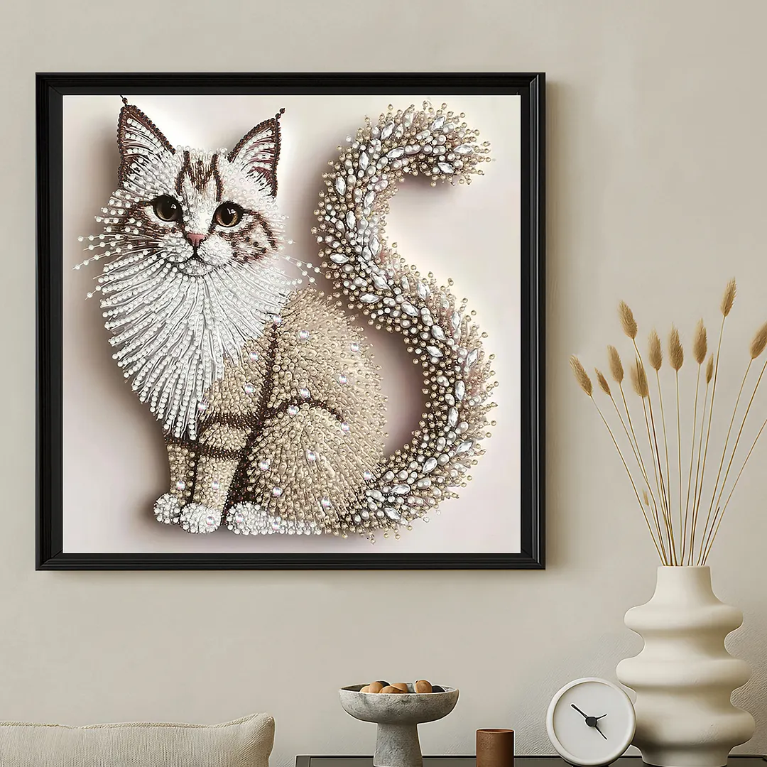 Diamond Painting - Partial Special Shaped Drill - Cat(Canvas|30x30cm)