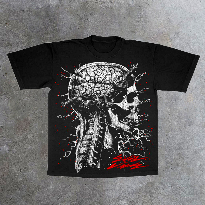 Vintage Research Lost Hells Casual Cotton Short Sleeve T-Shirt