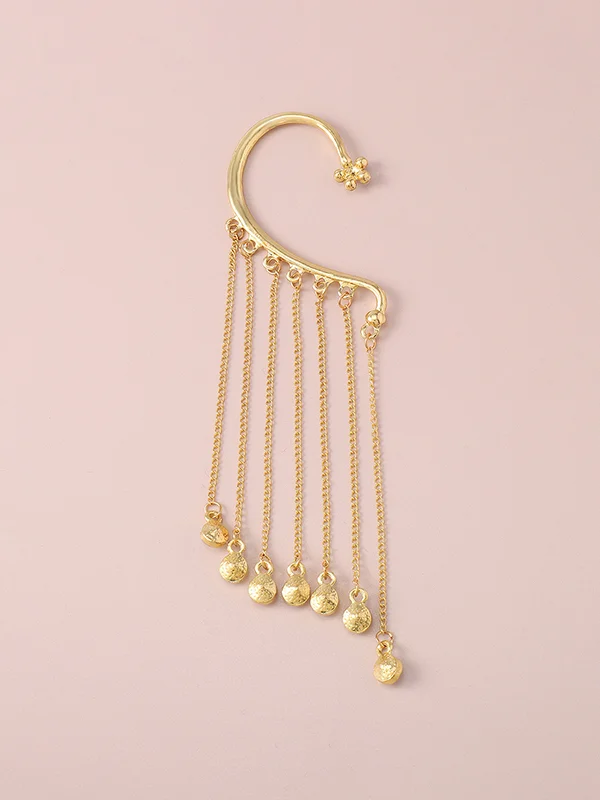 Tasseled Rhinestone Hollow Flower Shape Earhook Accessories