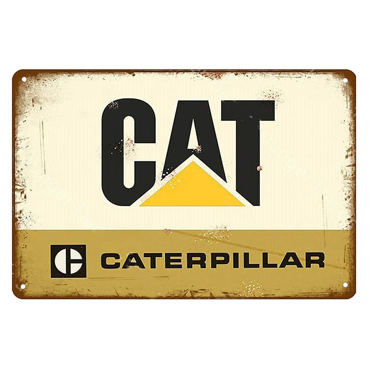 GAT Caterpillar - Vintage Tin Signs/Wooden Signs - 7.9x11.8in & 11.8x15.7in
