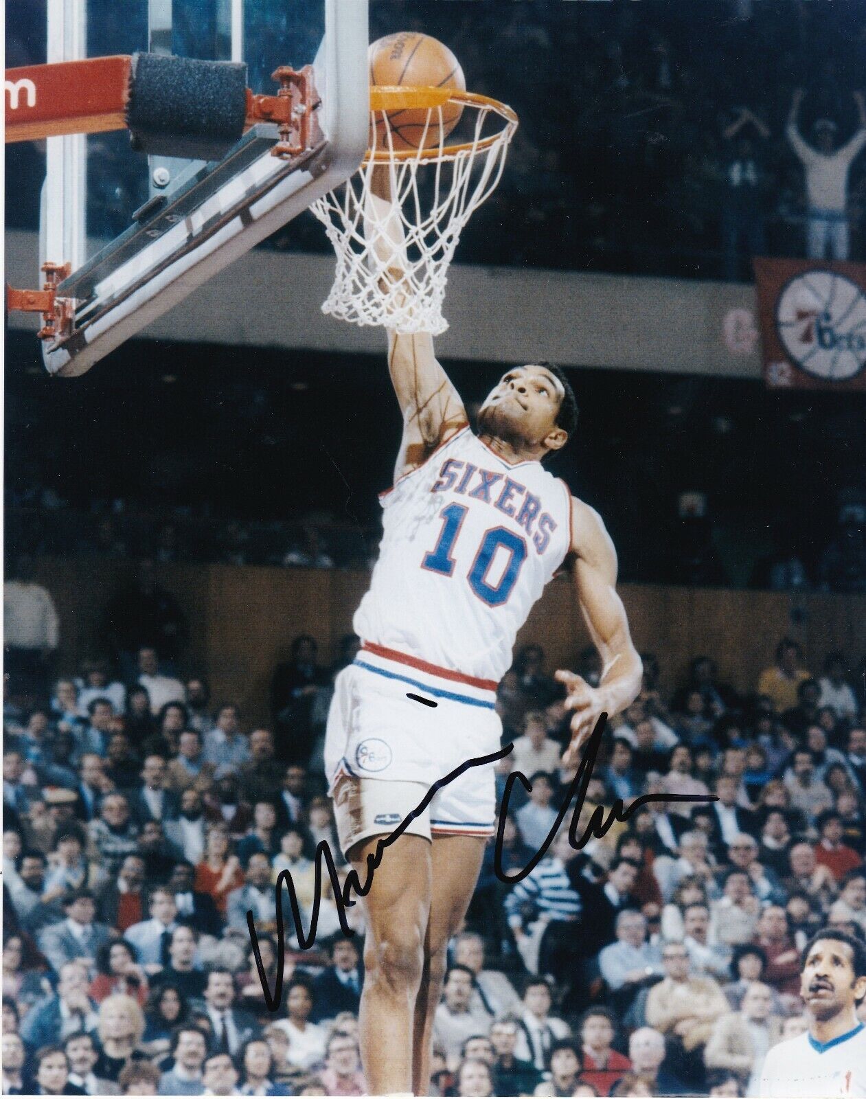 MAURICE CHEEKS PHILADELPHIA 76ERS ACTION SIGNED 8x10