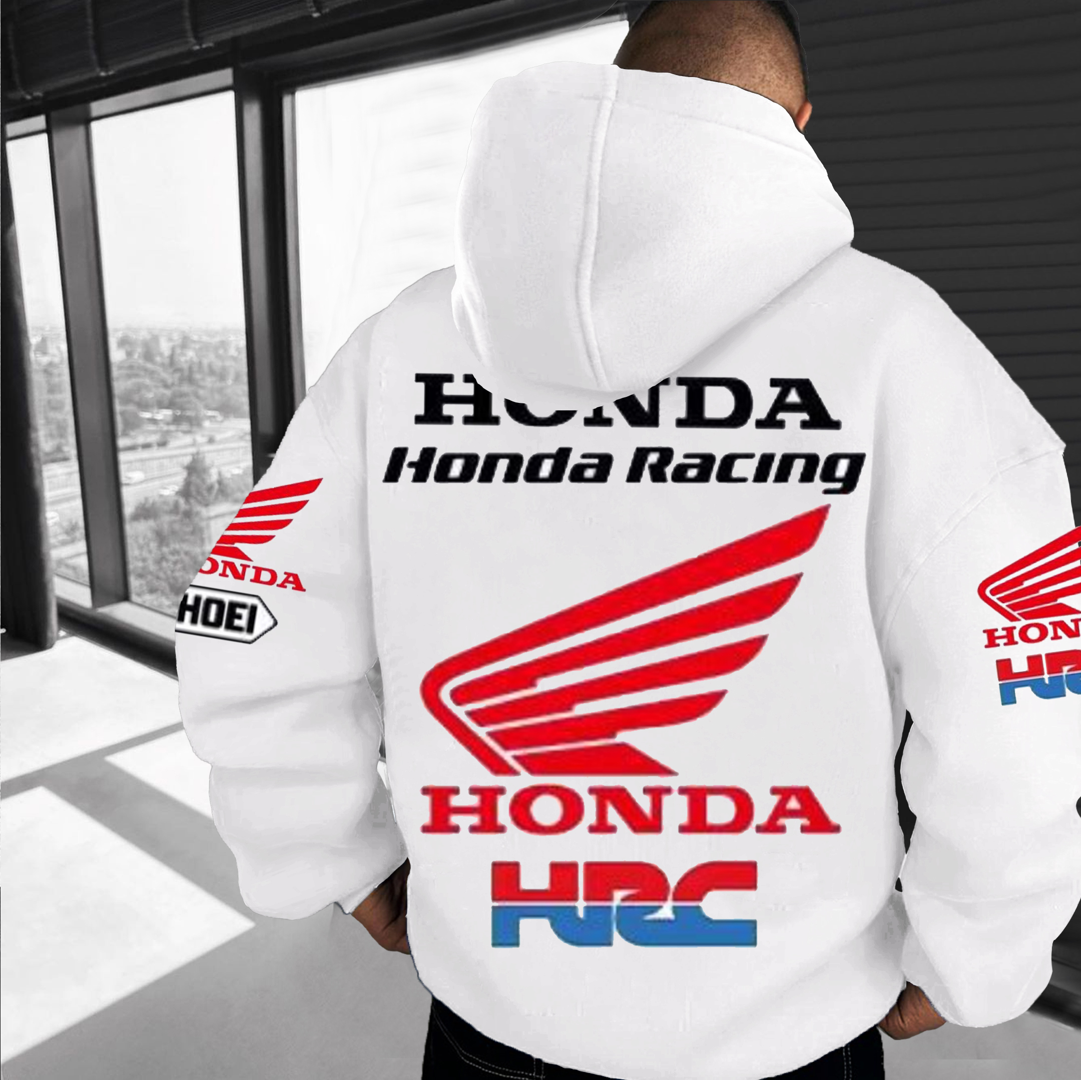 Unisex Oversized Vintage Car Racing Printed Hoodie / TECHWEAR CLUB / Techwear