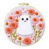 【Limited Stock Sale】Retro Flower Ghost-DIY Embroidery Kit with Pattern Cotton Threads Needles Hoop 25*25cm/9.84*9.84in tapestrymarket