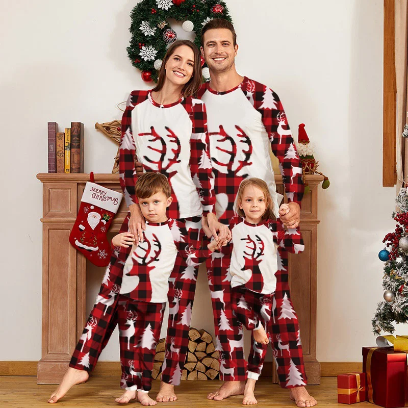 Christmas Elk Print Pajamas