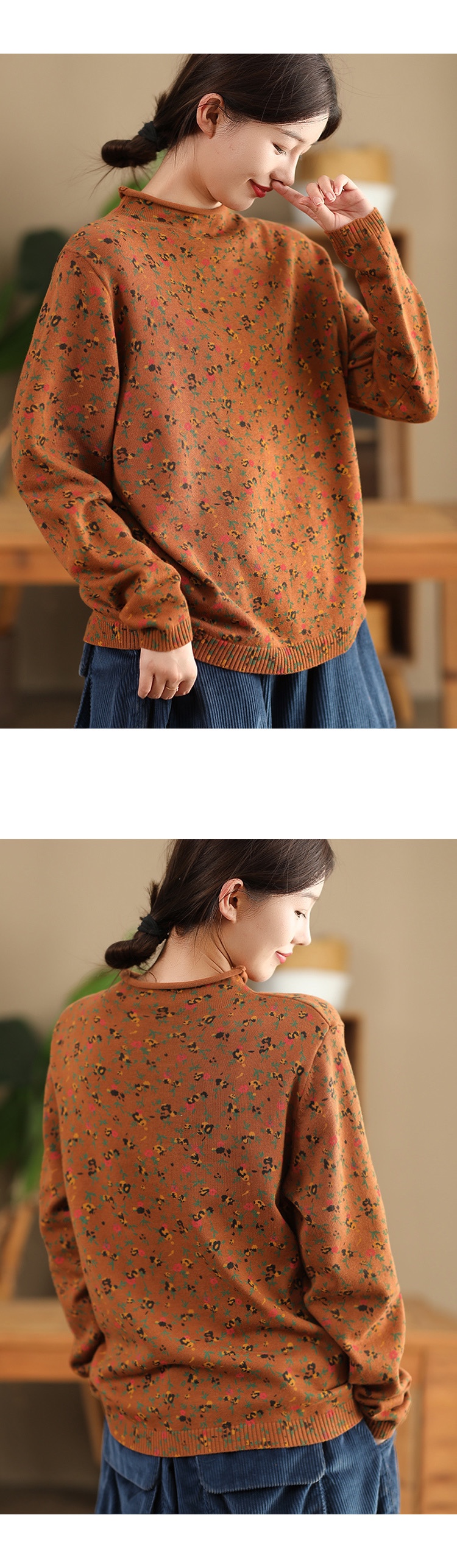 Chicfifth Sweater Women Winter Long Sleeve High Quality Autumn Vintage Top Knitted Cardigan