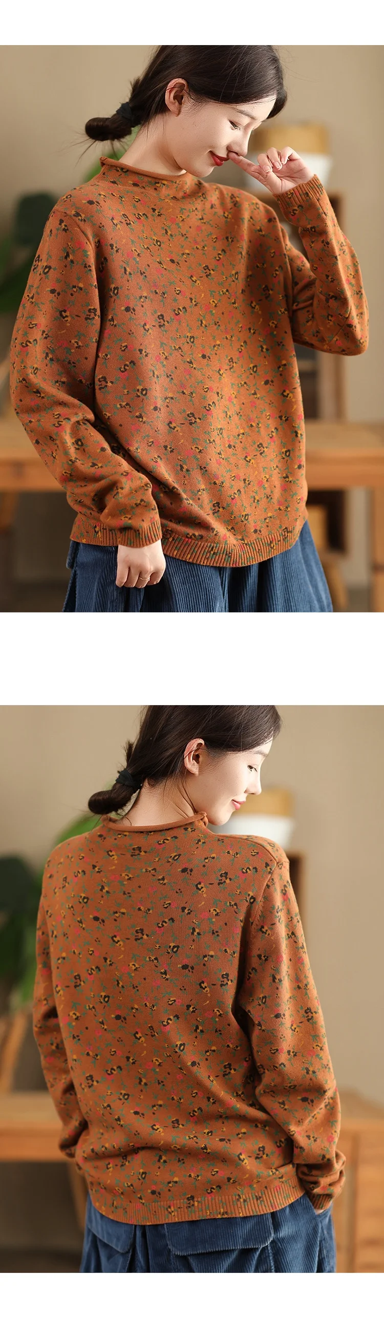 Chicfifth Sweater Women Winter Long Sleeve High Quality Autumn Vintage Top Knitted Cardigan