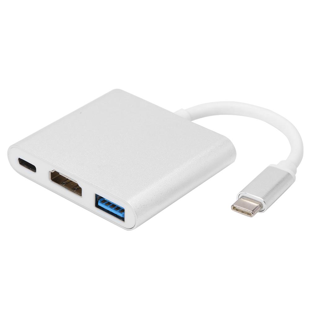 

3 in 1 Type-C HUB USB3.1 Male to USB-C Female HDMI-compatible USB3.0 Converter Adapter, 501 Original