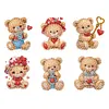 6Pcs Acrylic Valentine Day Love Bear Diamond Art Refrigerator Magnets Sticker