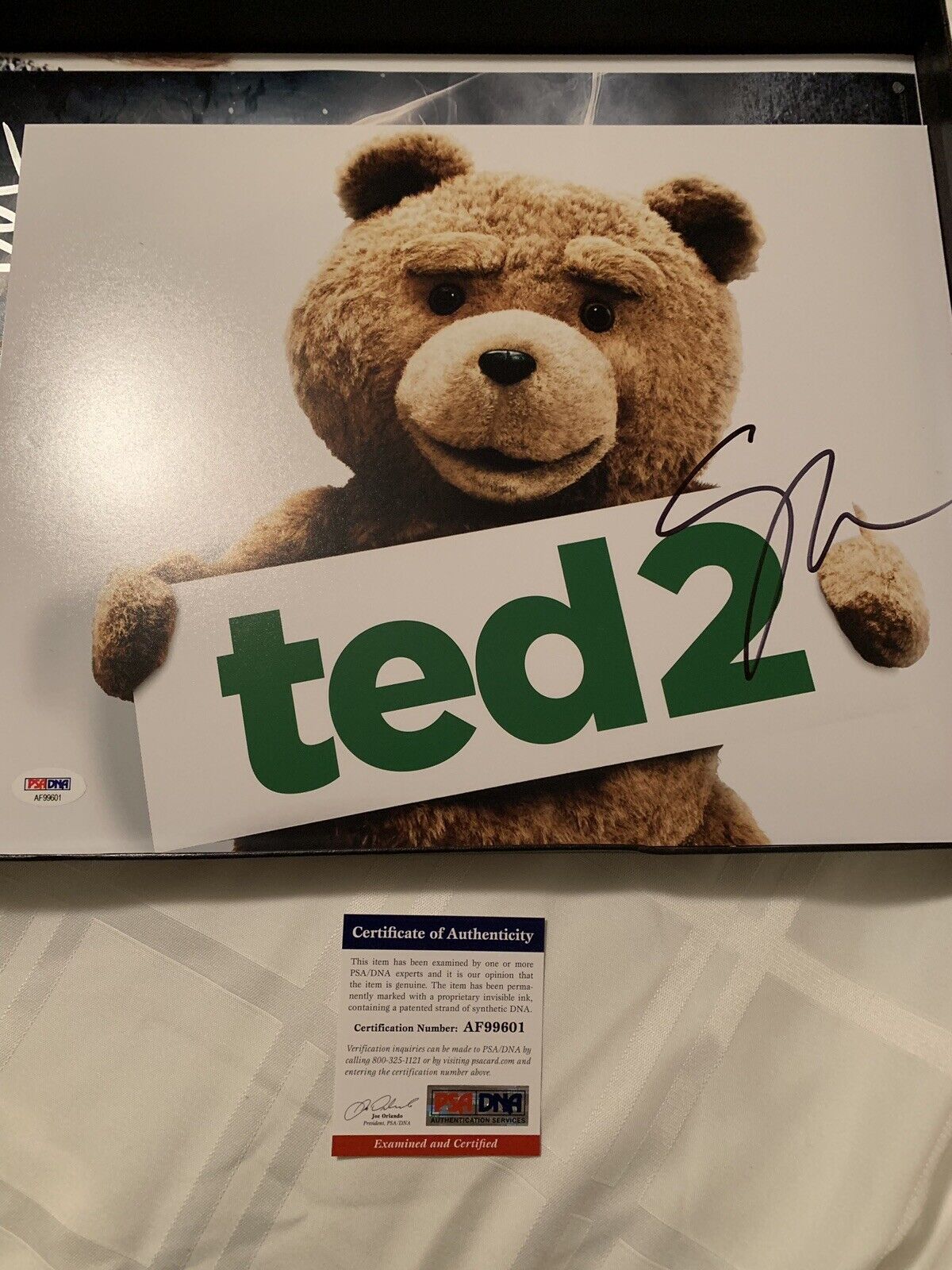 seth macfarlane signed 11x14 Photo Poster painting Pic Ted 2 Psa Coa