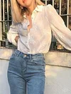 Crochet Hollow Long Sleeves Blouses&Shirts Tops