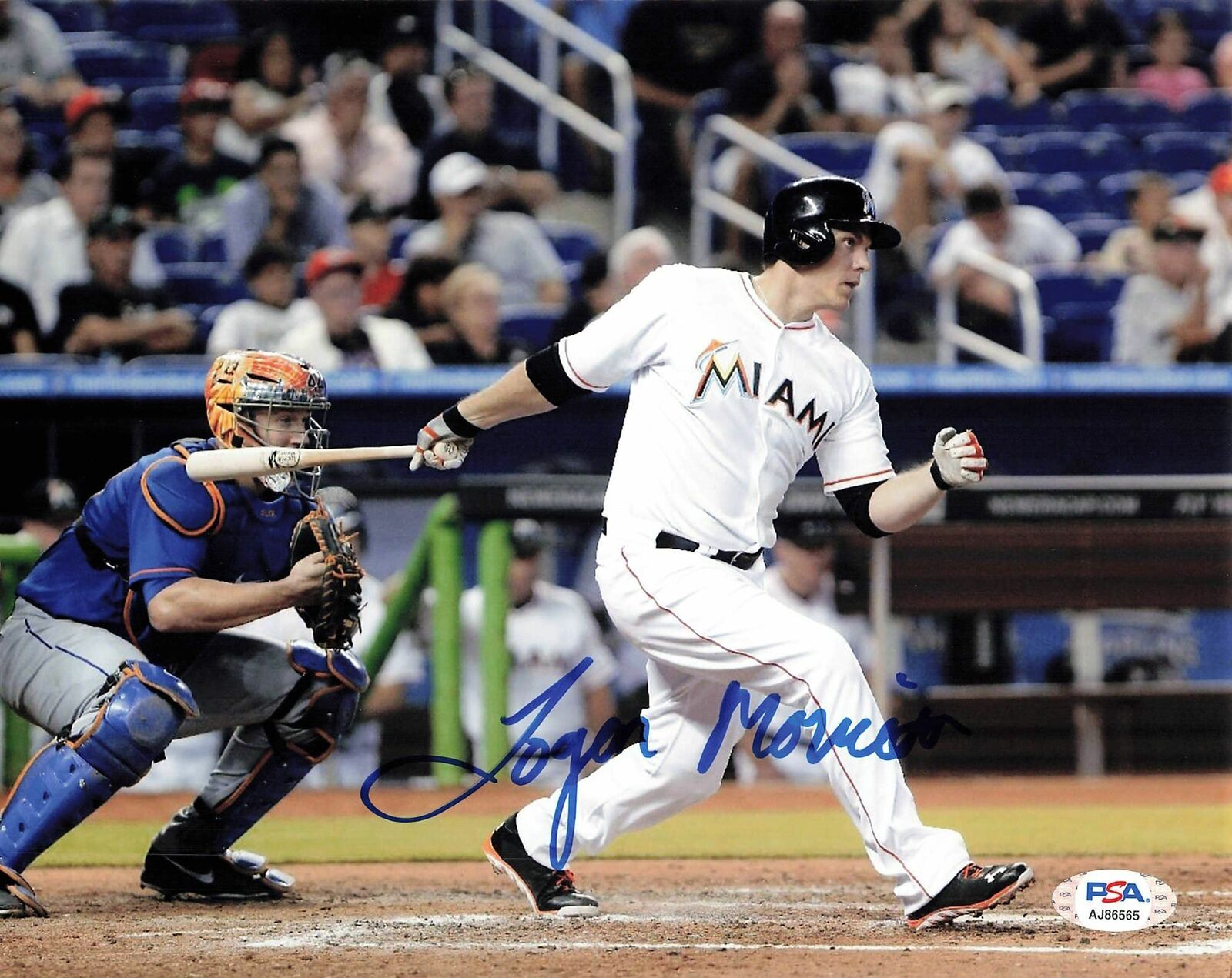 LOGAN MORRISON Signed 8x10 Photo Poster painting PSA/DNA Miami Marlins Autographed