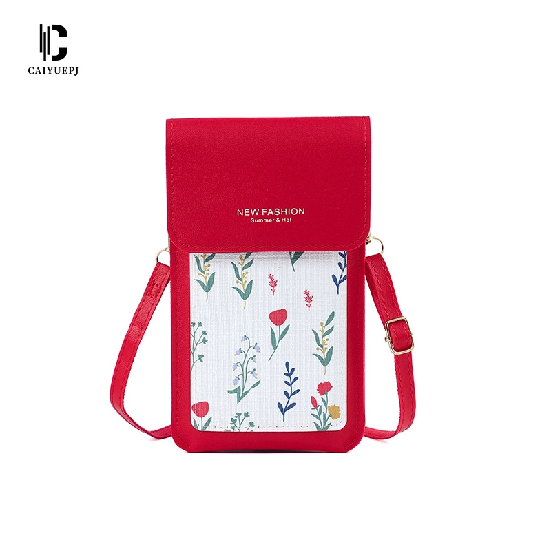 Women’s PVC Solid Color Elegant Streetwear Square Buckle Phone Wallets