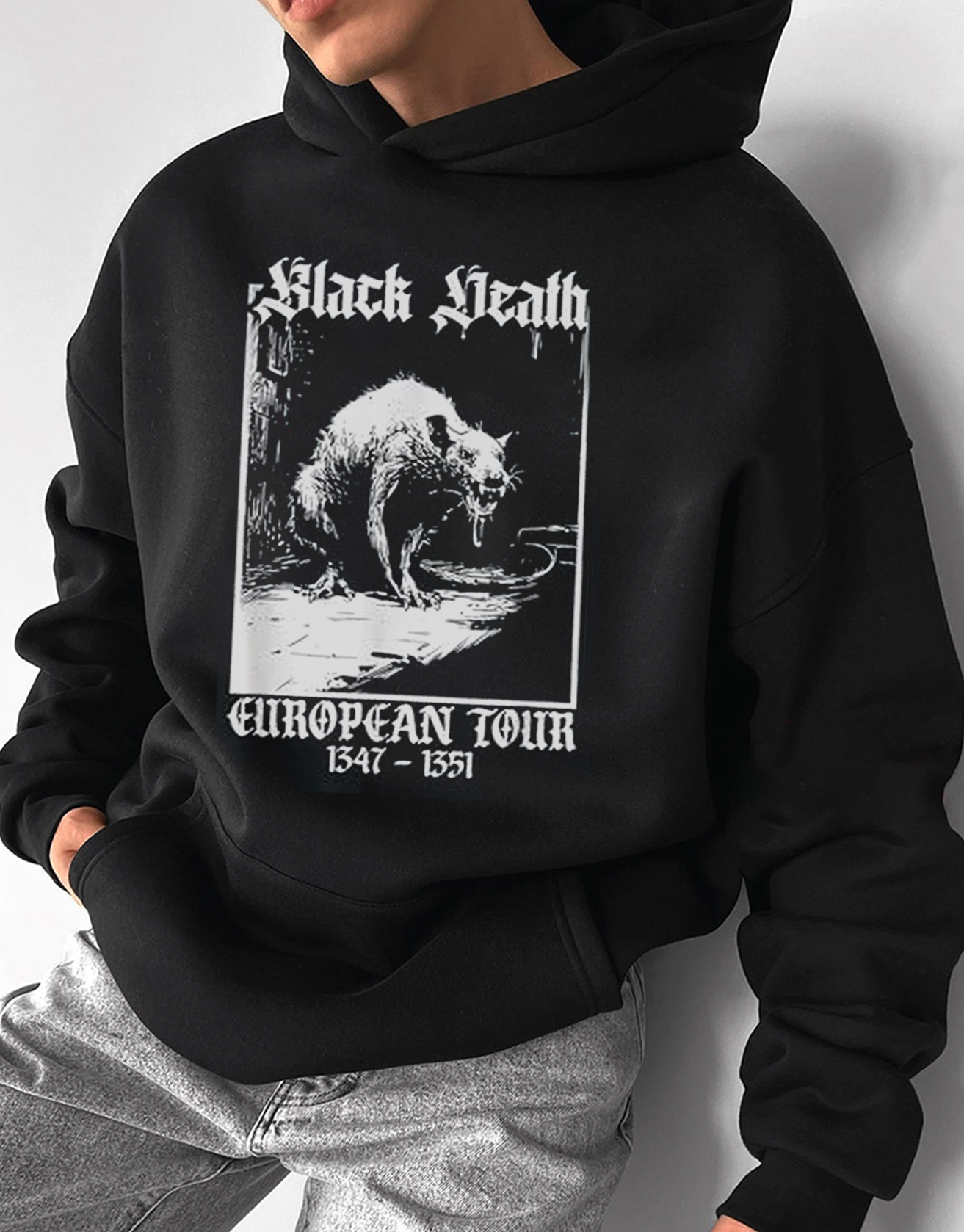 Black Death Medieval Rat Hoodie / TECHWEAR CLUB / Techwear