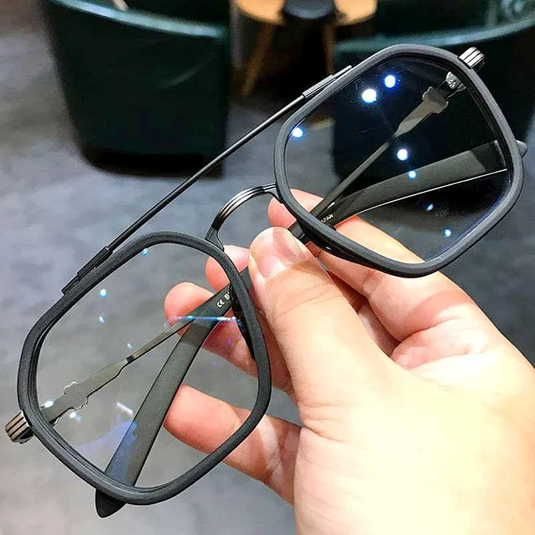 Enanhua 2025 New Fashion Men Sunglasses Oversized Frame Women Anti-blue Light Transparent Glasses UV400 Eyewear Flat Mirror Eyeglass