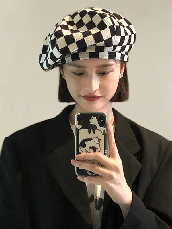 Checkerboard Check Beret