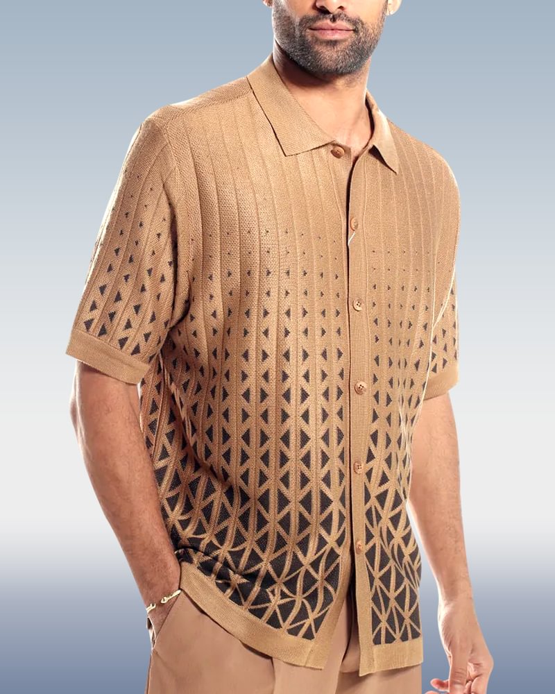 Café Stripe Walking Wear Tops