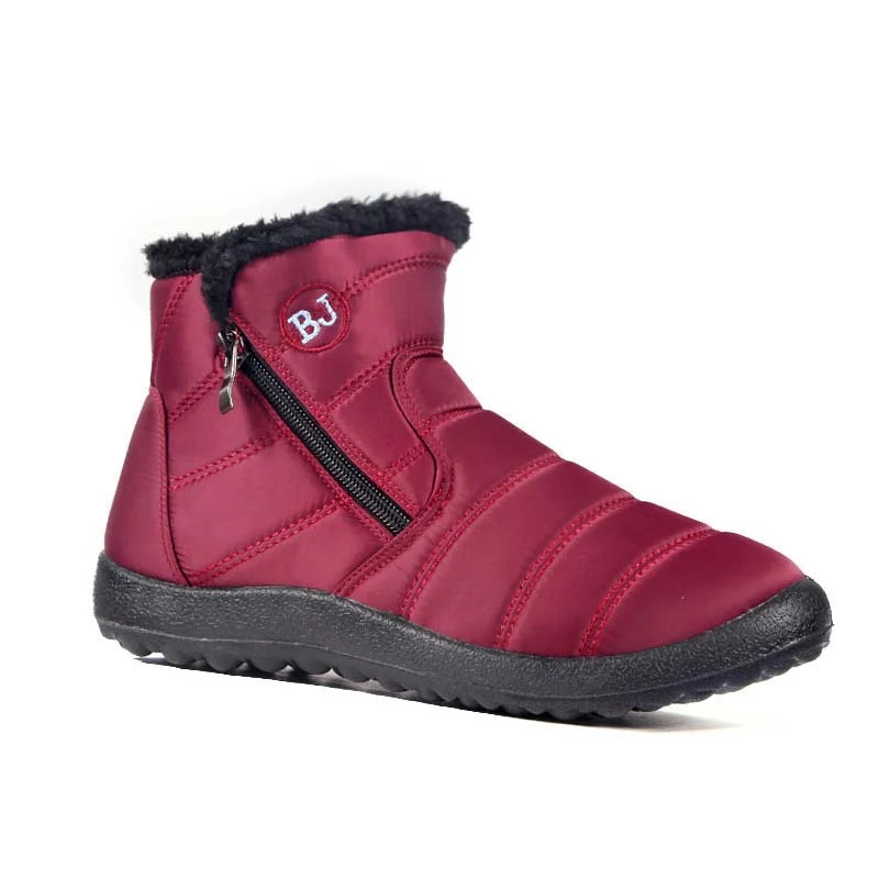 Letclo™ Winter Waterproof And Velvet Flat Warm Snow Boots letclo Letclo