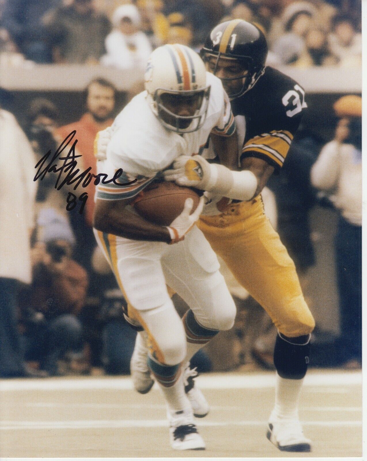 Nat Moore #1 8x10 Signed Photo Poster painting w/ COA Miami Dolphins -