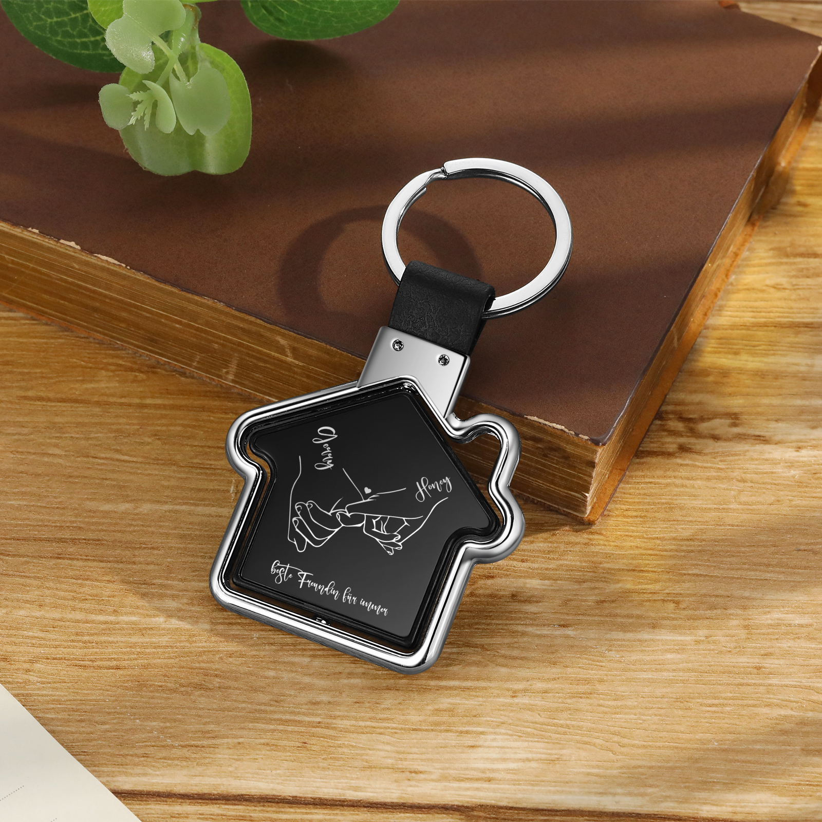 2 PCS Couple Keychain Set Custom 2 Names & Text Keyring Pinky Swear Keychain Valentine's Day Special Gift for Him/Her-Jessemade AU