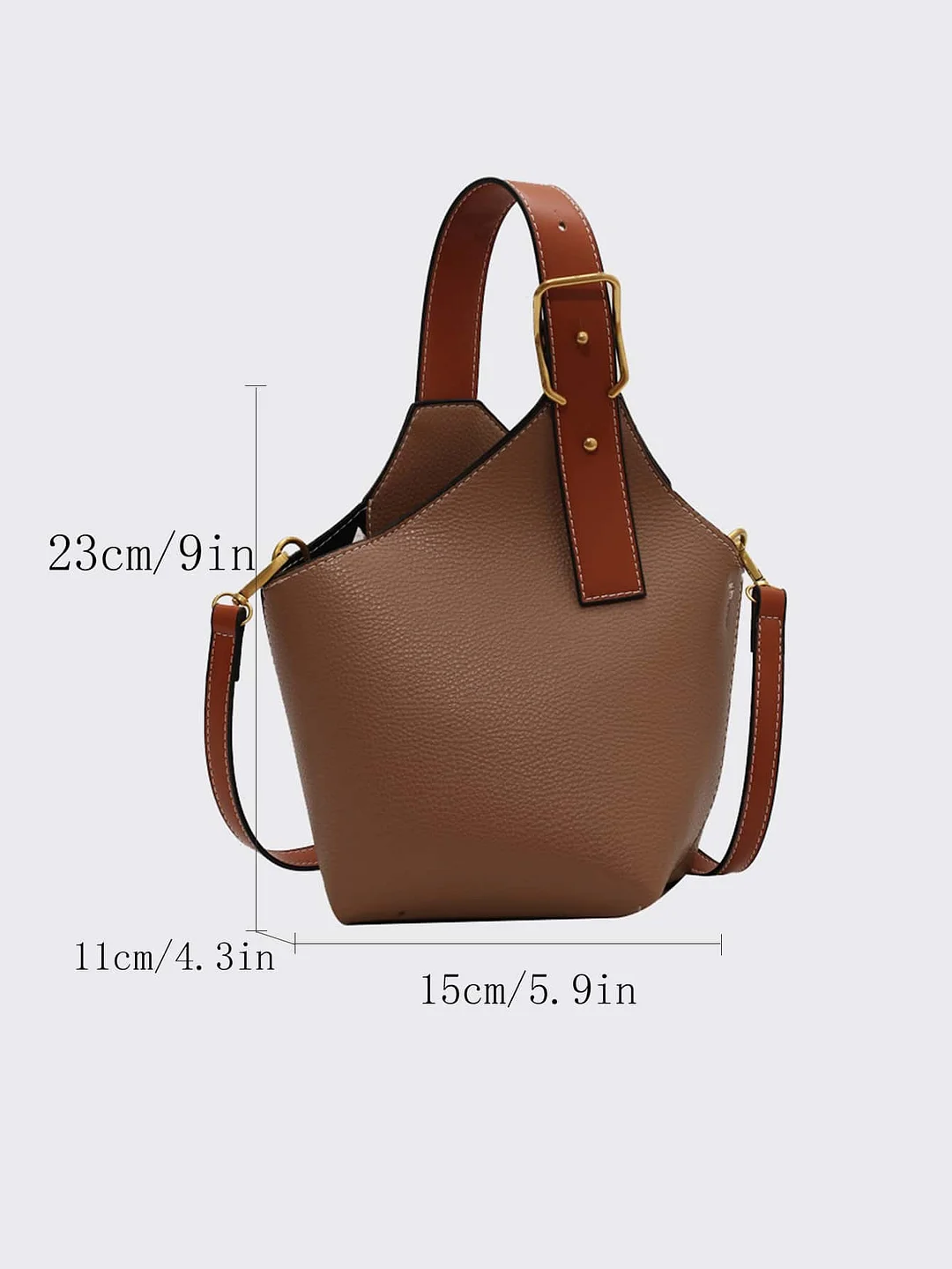 Mini pebbled embossed bucket bag