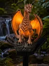 Dragon Figurine Night Light Solar Powered Dragon Figurine Decorative Landscape Light Dragon Garden Stake Light Unique Gift for Dragon Lovers Ornament Patio