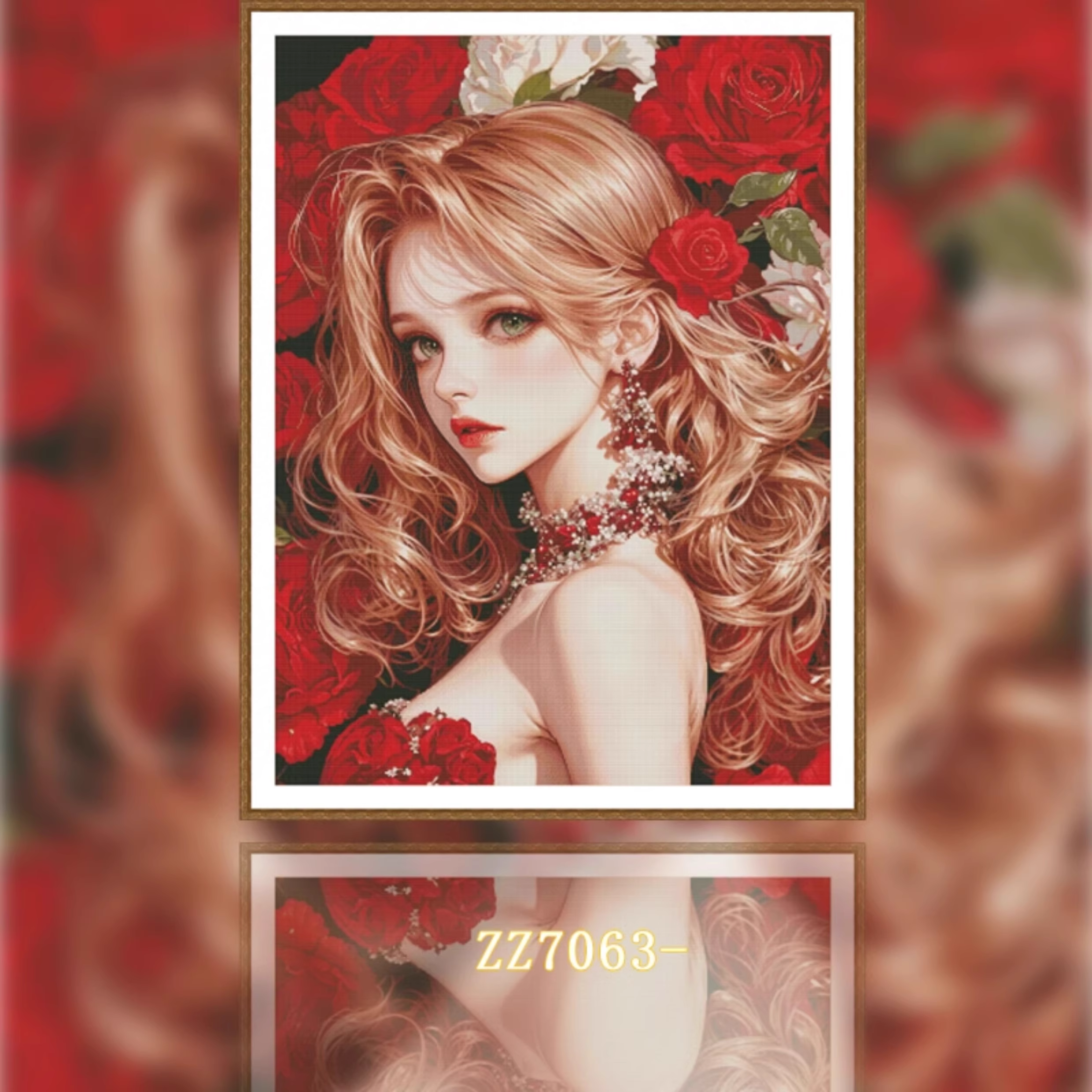 【ZZ7063- Rose Girl】 Painting Fairy Cross Stitch
