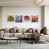 4pcs 5Diamond Painting -DIY Round Drill Flowers in The Wall