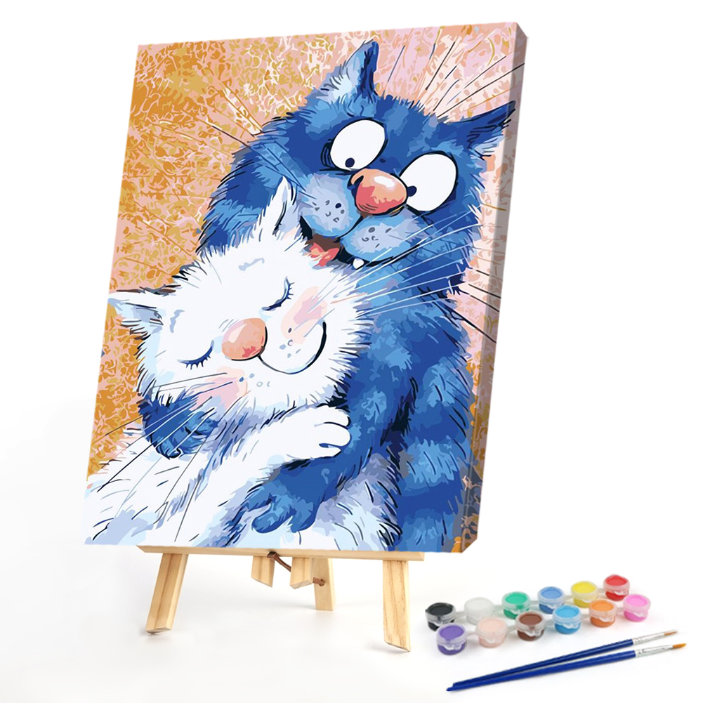 

40*50CM - Paint By Numbers - Blue Cat, 501 Original