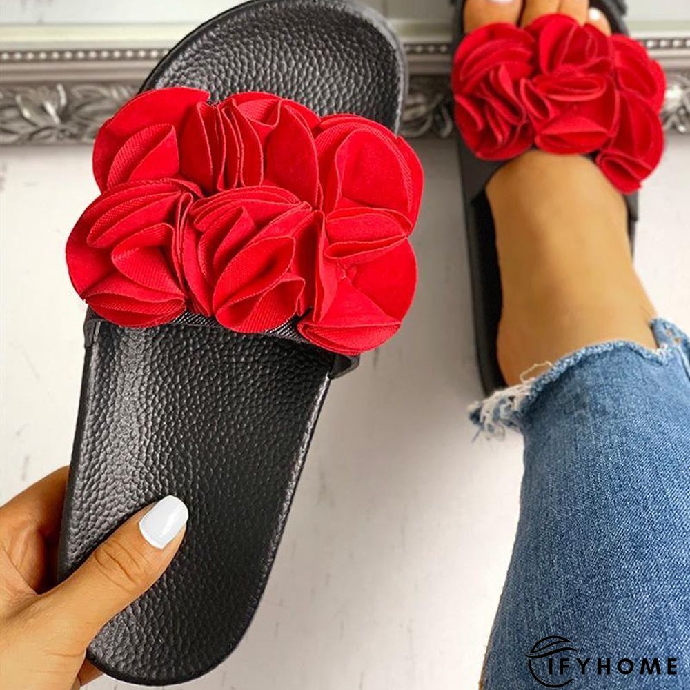 Women Flower Flat Heel Casual Summer Slippers | IFYHOME