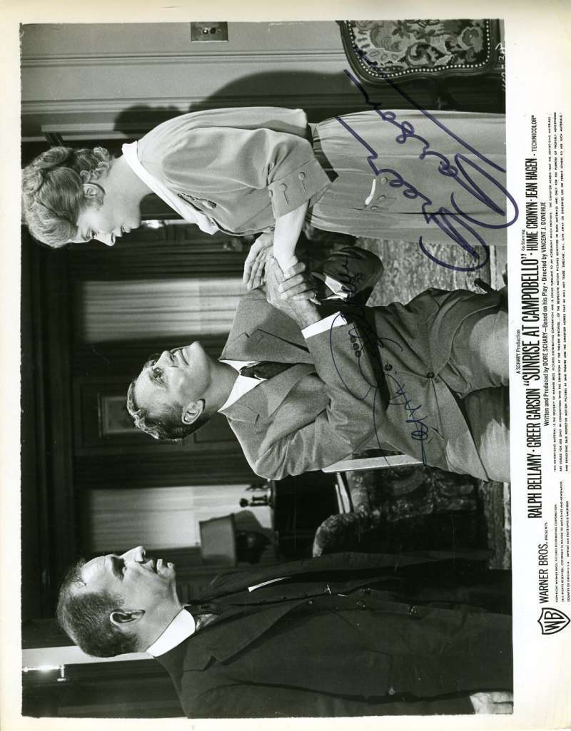 Ralph Bellamy Greer Garson Signed Psa/dna 8x10 Photo Poster painting Authenticated Autograph