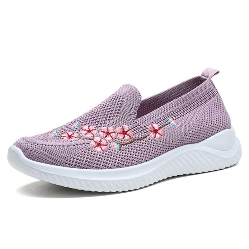 Tanguoant Women Sneakers Mesh Breathable Floral Comfort Mother Shoes Soft Solid Color Fashion Female Footwear Lightweight Zapatos De Mujer