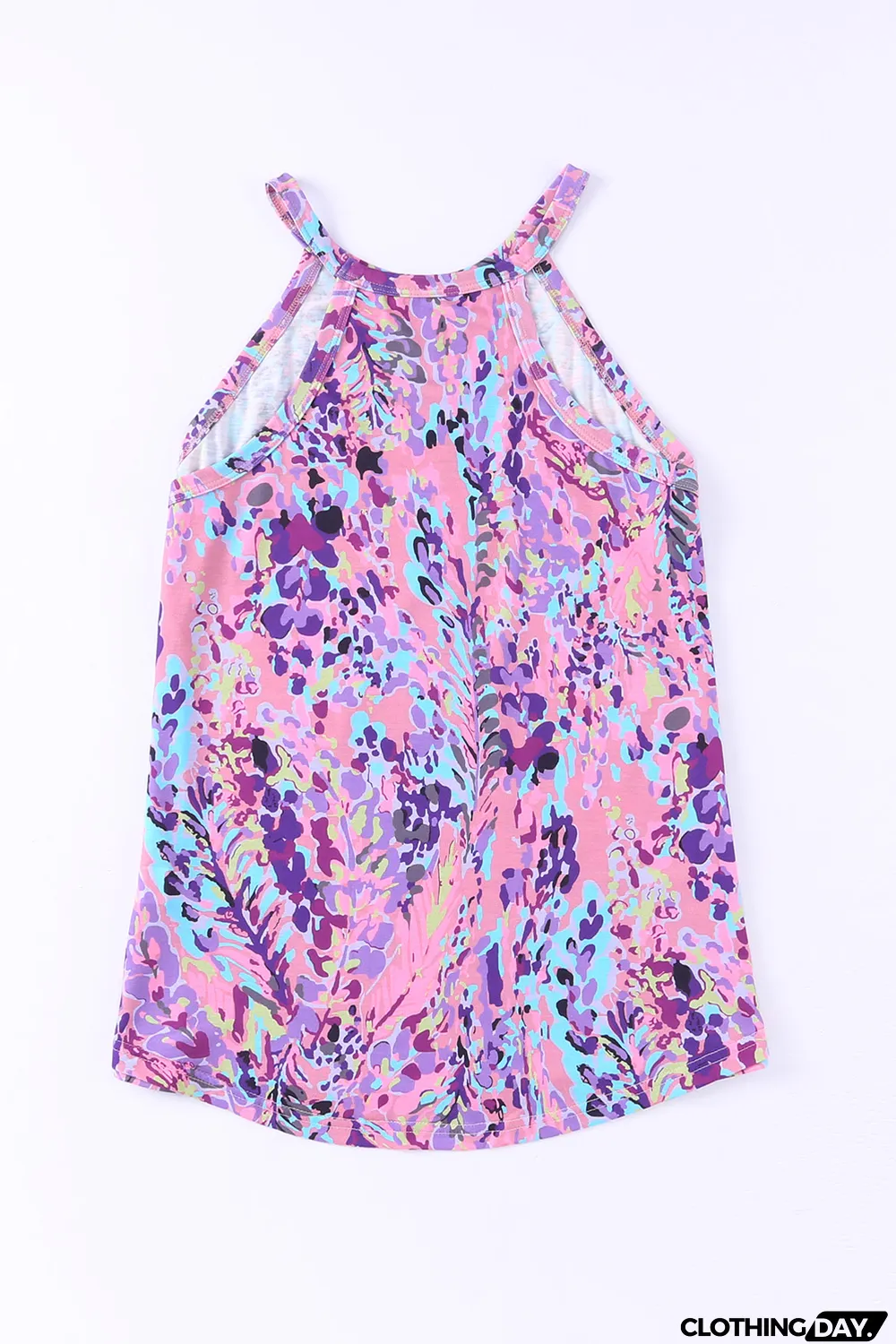 Multicolor Tropical Floral Print Racerback Tank Top