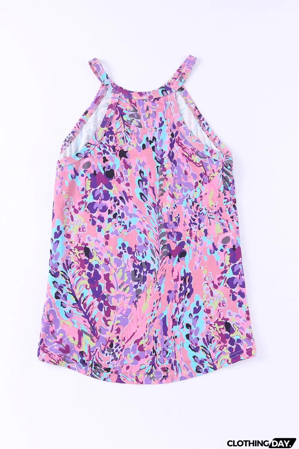 Multicolor Tropical Floral Print Racerback Tank Top