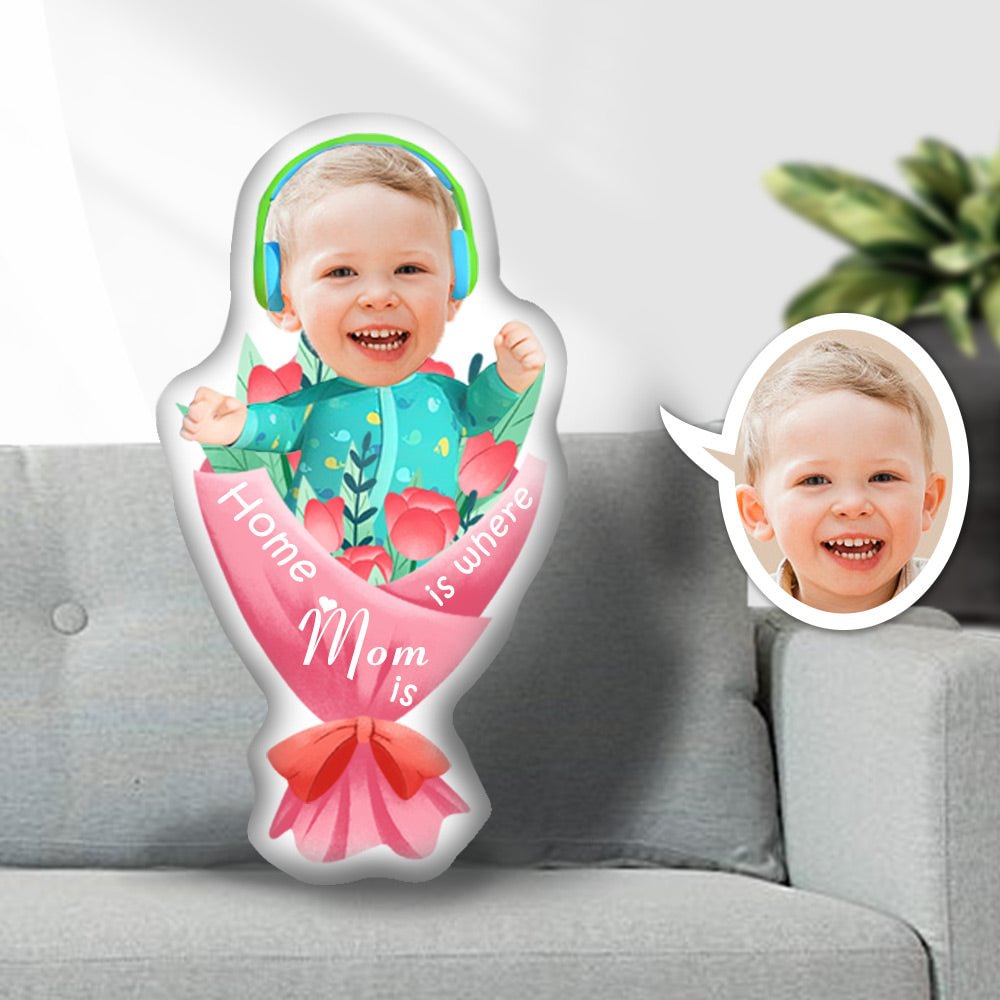 Custom Photo Face Pillow, Mother's Day Flower Face Pillow, Face Picture Pillow Doll Face Body Pillow Personalized Doll