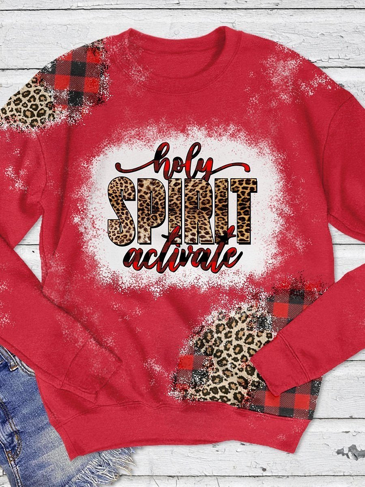 Holy Spirit Activate Print Long Sleeve Sweatshirt