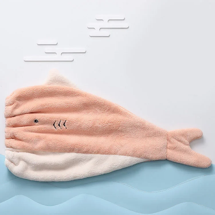 Lovely Cartoon Shark Colorblock Shower Cap - Modakawa Modakawa