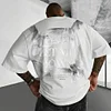 Cotton Paradise Wings Embroidered T-Shirt for Men - Oversized Streetwear Graphic Tee with 3D Angel Wing Design by Inlyline