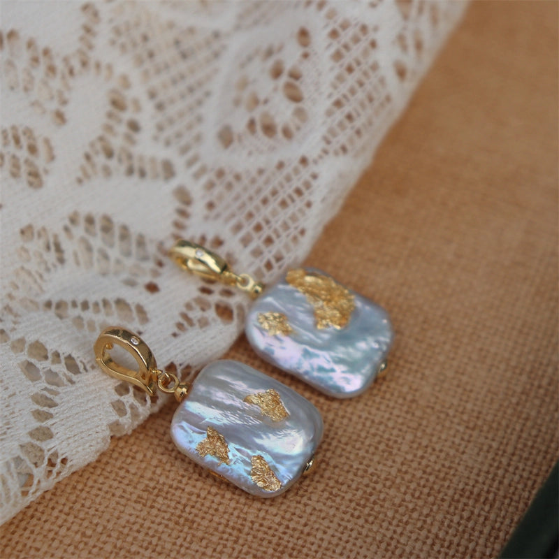 1 Piece 15*18mm Freshwater Pearl Zircon Geometric Pendant Jewelry Accessories