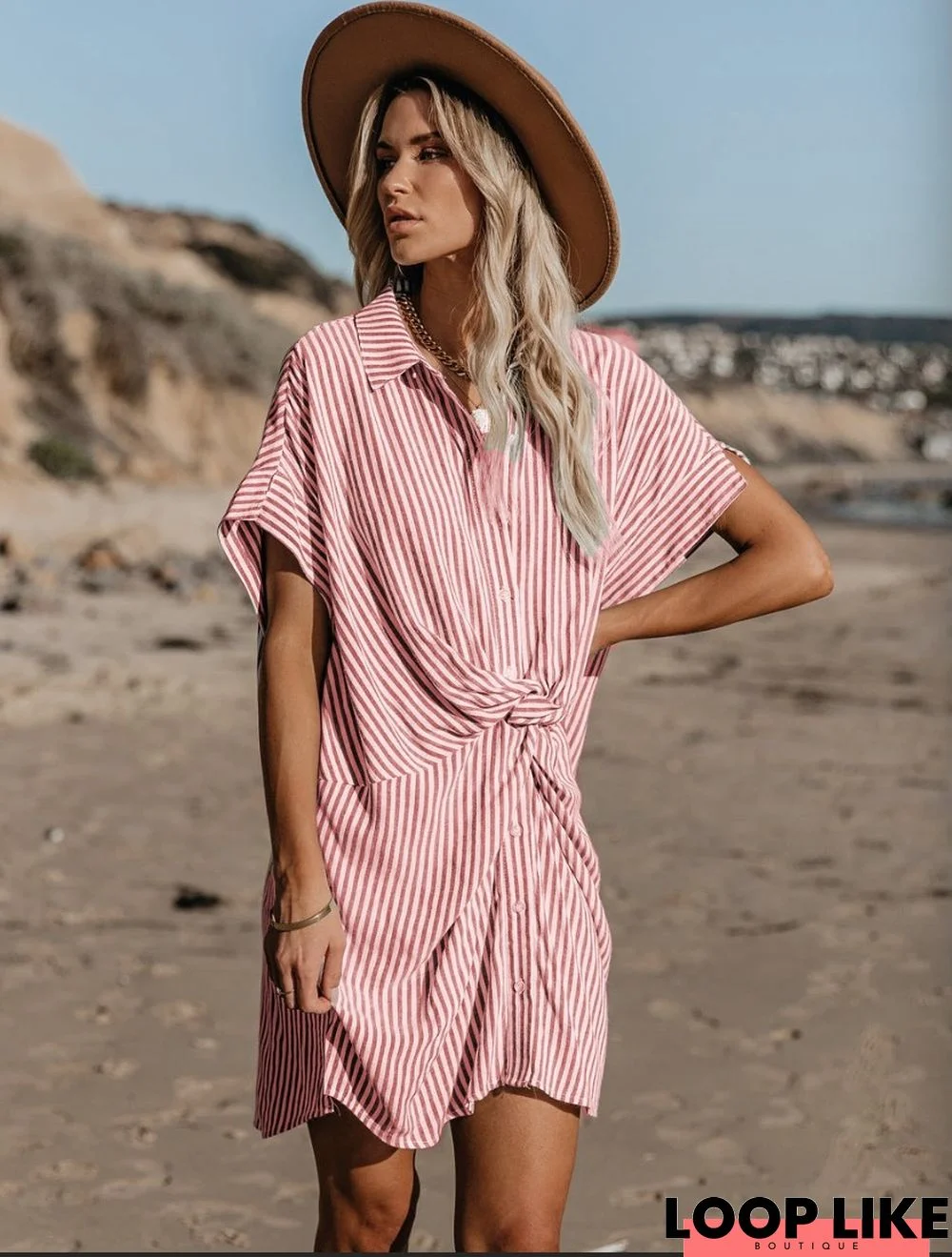 Slim Tie Striped Dress For Women