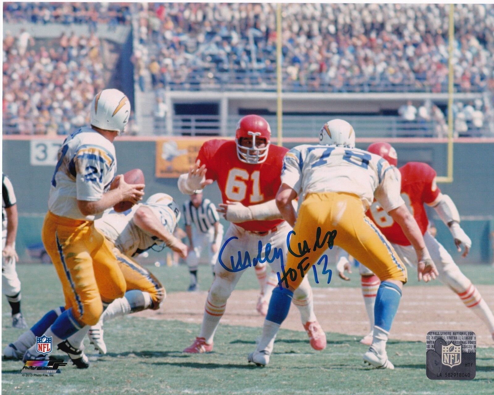 CURLEY CULP KANSAS CITY CHIEFS HOF 13 ACTION SIGNED 8x10