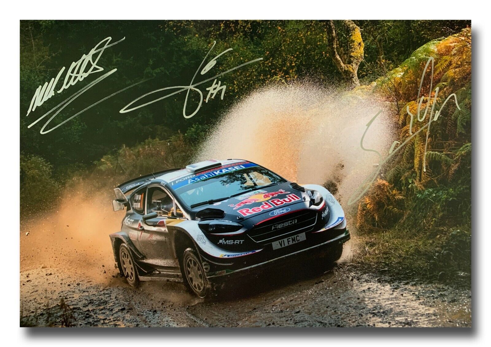 SEBASTIEN OGIER AND JULIEN INGRASSIA HAND SIGNED 18x12 Photo Poster painting - RALLY AUTOGRAPH 4