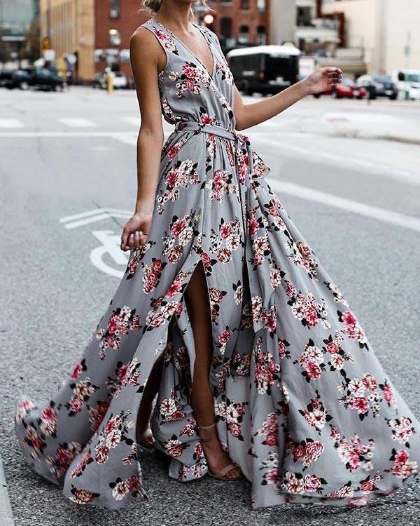 bohemian floral printed sexy elegant women fashion maxi dresses p117477