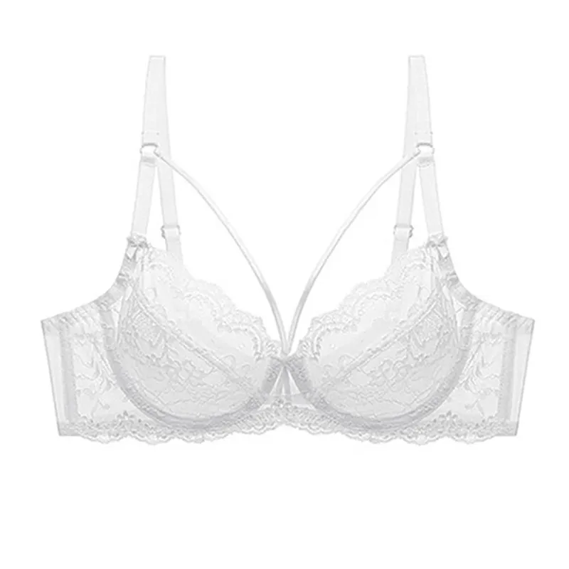 Churchf Sexy Lace Bra Thin Booming Crystal Cup Pure Free Bra Bra Lingerie Set
