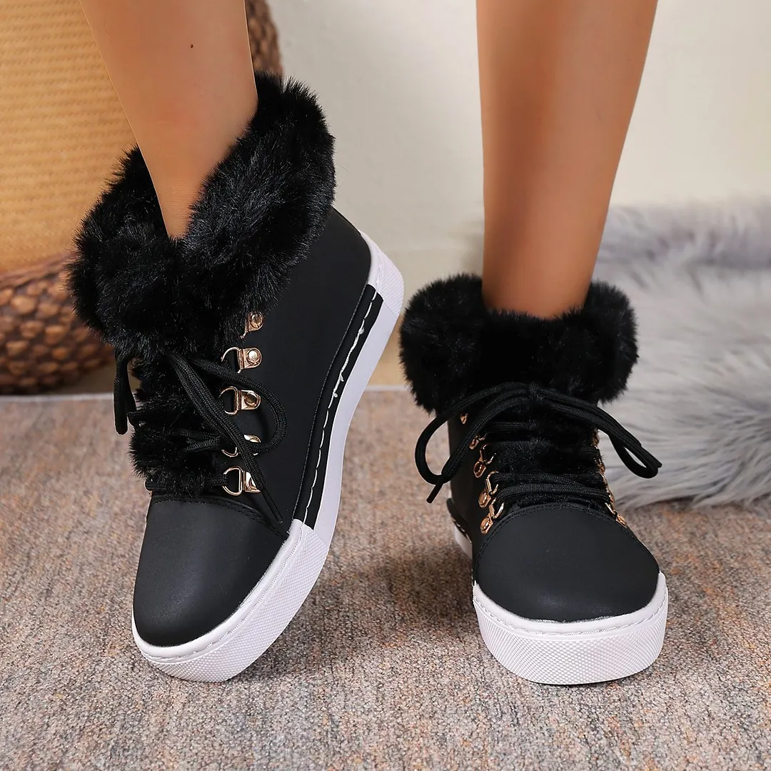 Breakj Breakj Winter Short-Singue Long-Haired Snow Boots Large-Size Edge Plus Velvet Martin Boots
