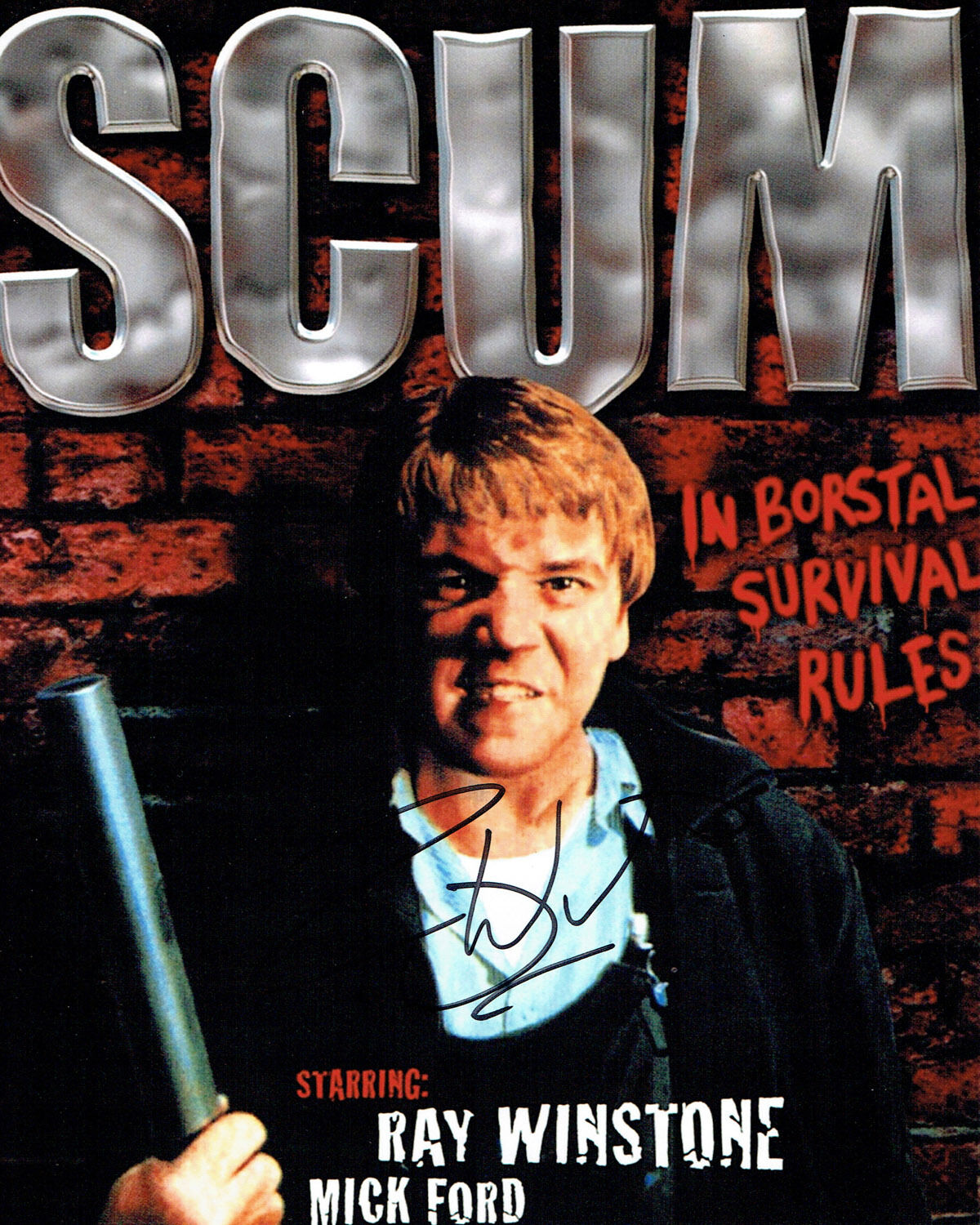 Ray WINSTONE SIGNED Autograph 10x8 Photo Poster painting AFTAL COA British Actor Scum Carlin