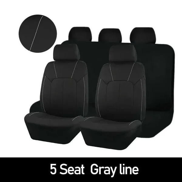 New Upgrade Black Universal Polyester Seat Covers With Crimping Line Fit For Most SUV Truck Van Car accessories Interior