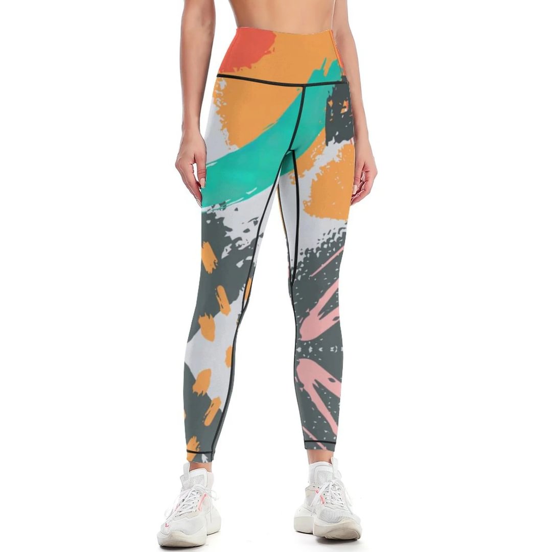 Hand Painting Yoga Pants for Women High Waisted Active Casual Wear Full Length Yoga Leggings