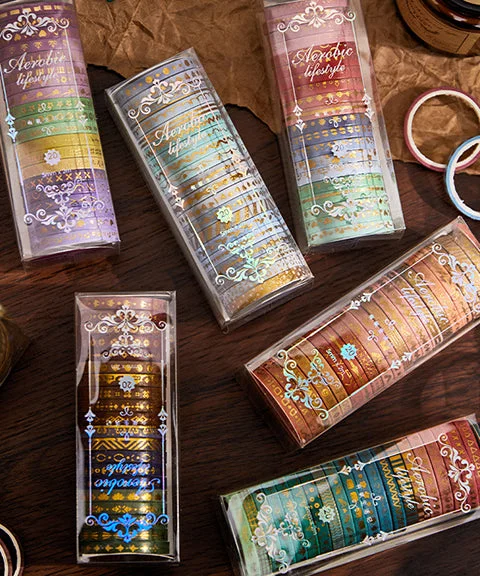 20 Rolls Colorful Gilded Washi Tape Set-Himinee.com